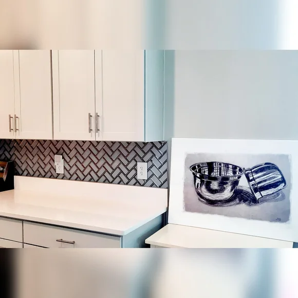 Silver Bowls Reflective Kitchen 3D Wall Art